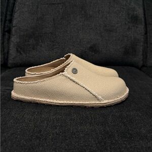 Birkenstock Cream Slip-On Sandals